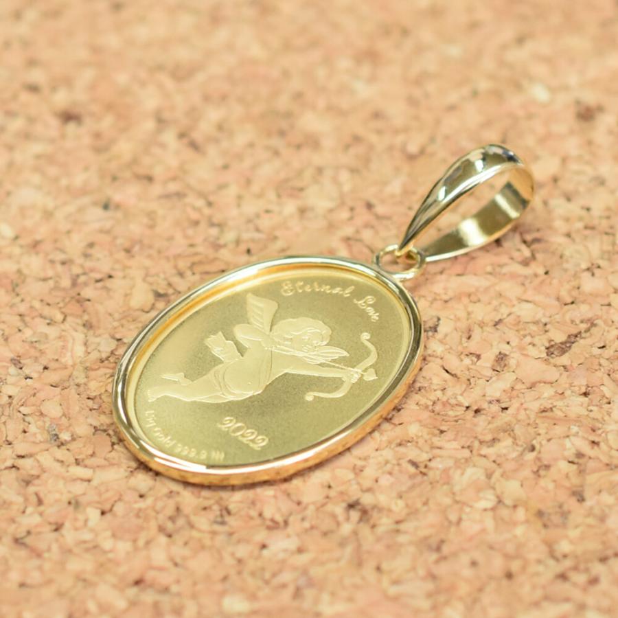 K24 純金1.5g キユーピットオーバルコイン ペンダント : SWAA企画