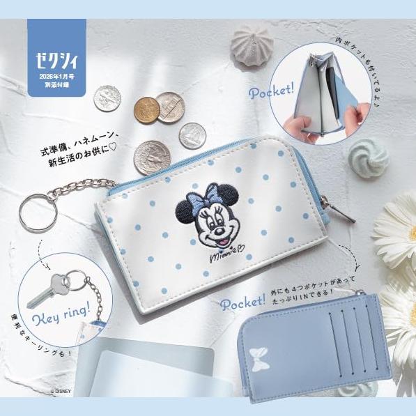 RECRUIT ミニーマウス カード＆コインケース（ゼクシィ 2026年 1月号