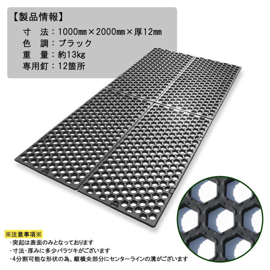 ゴムマット 滑り止め 駐車場 芝生 保護 厚 12mm グラスマットGN