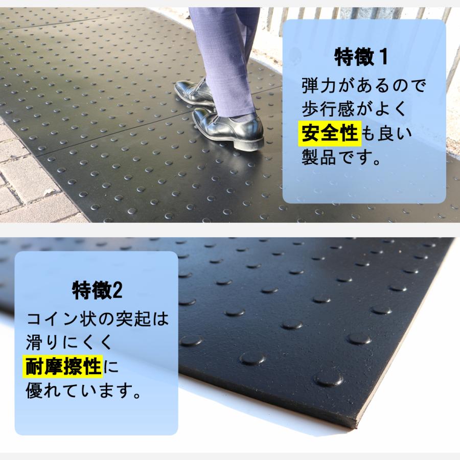 ゴムマット 駐車場 厚さ15mm 10枚セット らくらくマット ブラック