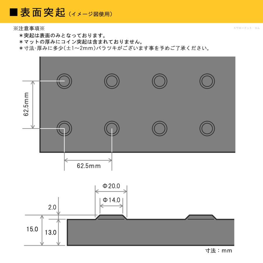 ゴムマット　駐車場　厚さ15ｍｍ　1枚　らくらくマット　広島化成　ブラック　滑り止め　仮設　養生　多目的　屋外　耐久　防振　幅1ｍ　長さ2ｍ |  | 02