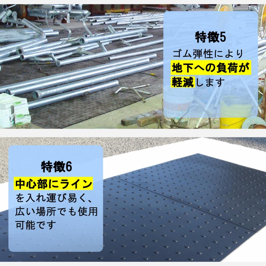 ゴムマット　駐車場　厚さ10ｍｍ　5枚セット　らくらくマット　広島化成　ブラック　滑り止め　仮設　養生　多目的　屋外　耐久　防振　幅1ｍ　長さ2ｍ |  | 07
