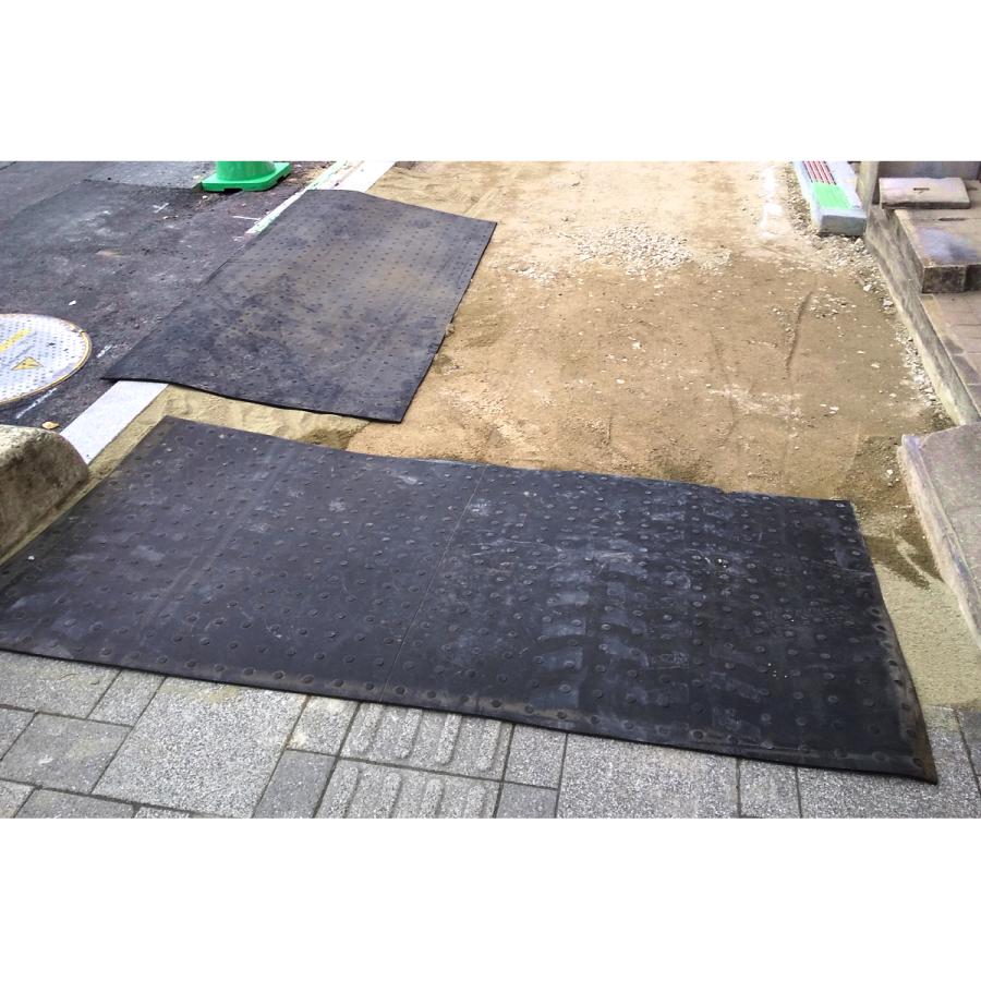 ゴムマット　駐車場　厚さ10ｍｍ　5枚セット　らくらくマット　広島化成　ブラック　滑り止め　仮設　養生　多目的　屋外　耐久　防振　幅1ｍ　長さ2ｍ |  | 09