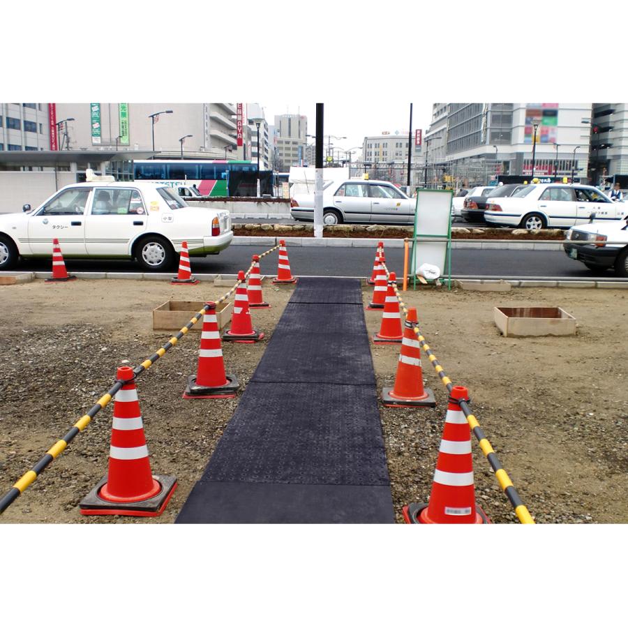 ゴムマット　駐車場　厚さ10ｍｍ　10枚セット　らくらくマット　広島化成　ブラック　滑り止め　仮設　養生　多目的　屋外　耐久　防振　幅1ｍ　長さ2ｍ |  | 10