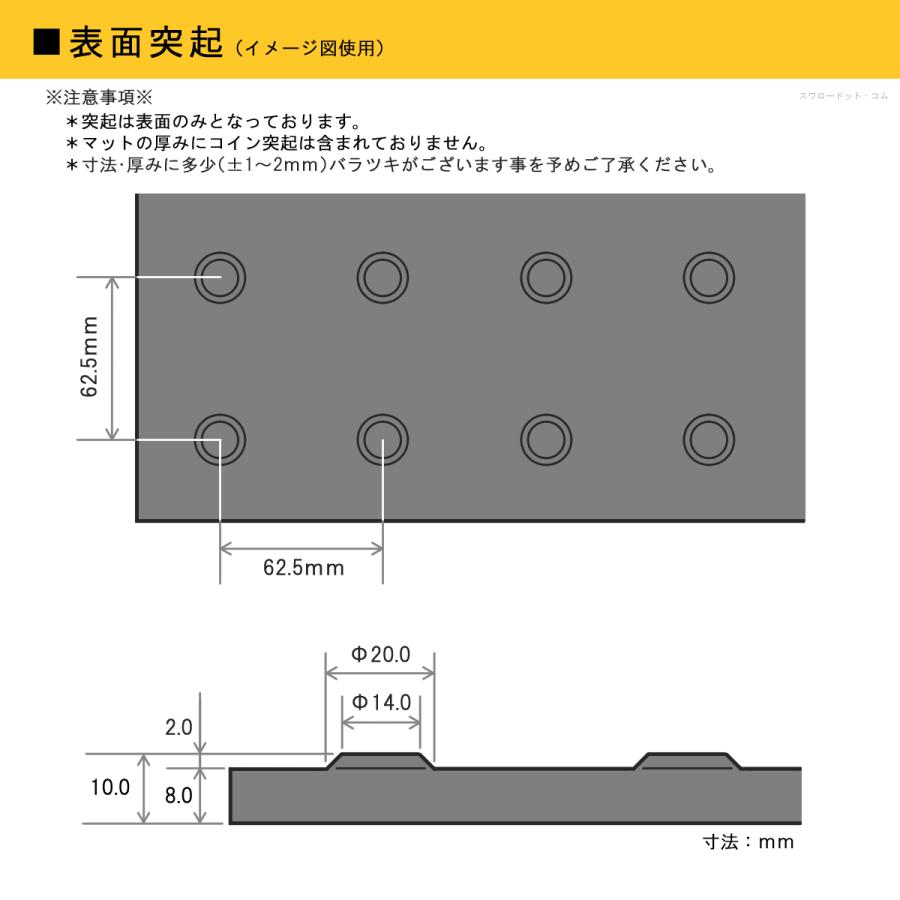 ゴムマット　駐車場　厚さ10ｍｍ　10枚セット　らくらくマット　広島化成　ブラック　滑り止め　仮設　養生　多目的　屋外　耐久　防振　幅1ｍ　長さ2ｍ |  | 02