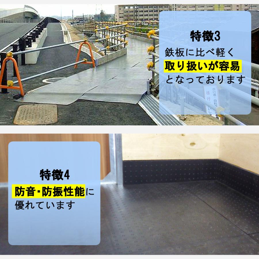 ゴムマット　駐車場　厚さ10ｍｍ　10枚セット　らくらくマット　広島化成　ブラック　滑り止め　仮設　養生　多目的　屋外　耐久　防振　幅1ｍ　長さ2ｍ |  | 06