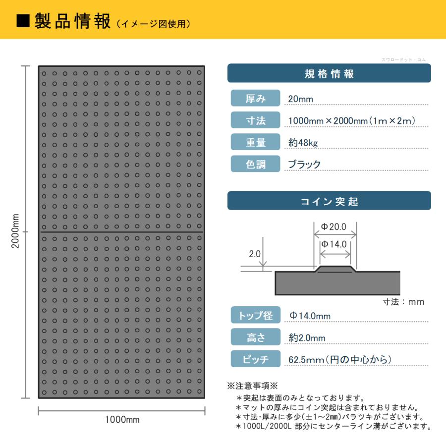 ゴムマット 駐車場 厚さ20mm 10枚セット らくらくマット 広島化成