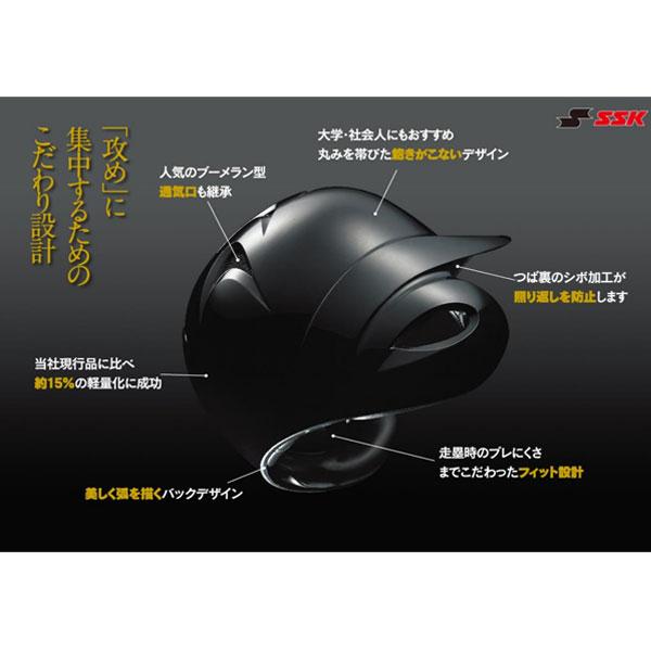 野球 SSK エスエスケイ JSBB公認 軟式 打者用 ヘルメット 両耳付き プロエッジ ヘルメット兼キャッチ｜swallow4860jp｜07