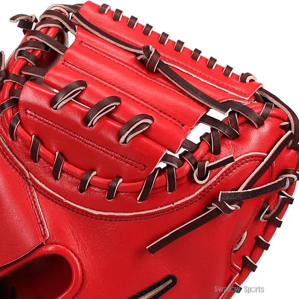 ハイゴールド 軟式用 キャッチャーミット 美品 一般 レッド×ホワイト 己極 野球 ハイゴールド 軟式キャッチャーミット 湯もみ型付け済 SR