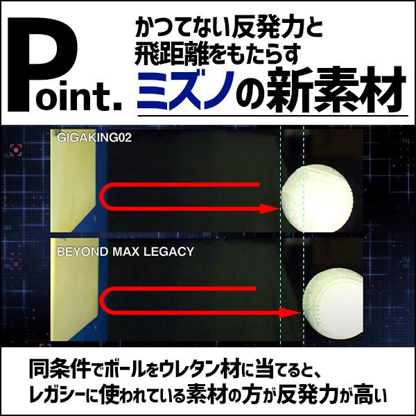 ＼28(日)最大ポイント15倍／ 野球 ミズノ ビヨンドマックスレガシー バット レガシー 軟式 トップバランス 83cm 84cm 85cm 1CJBR181 軟式用  FRP製 MI｜swallow4860jp｜04