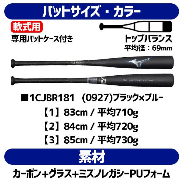 ＼2(日)最大ポイント16倍／ 野球 ミズノ ビヨンドマックスレガシー バット レガシー 軟式 トップバランス 83cm 84cm 85cm 1CJBR181 軟式用  FRP製 MI｜swallow4860jp｜08