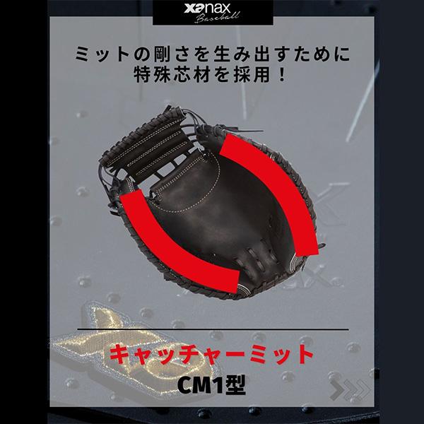 野球 ザナックス 硬式ミット 硬式用 ミット キャッチャーミット 右投 CM1型 TRUSTX トラストエックスシリーズ BHC25CM1X Xanax 野球用品 スワロースポーツの画像