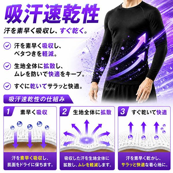 ゼット（ZETT） 野球 アンダーシャツ 長袖 接触冷感 吸汗速乾 ウェア