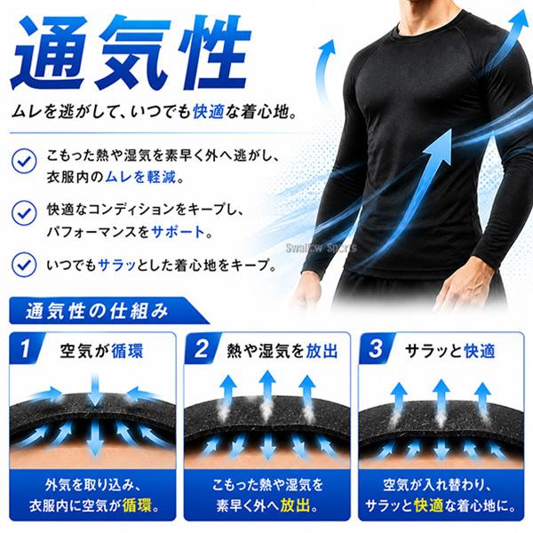 ゼット（ZETT） 野球 アンダーシャツ 長袖 接触冷感 吸汗速乾 ウェア