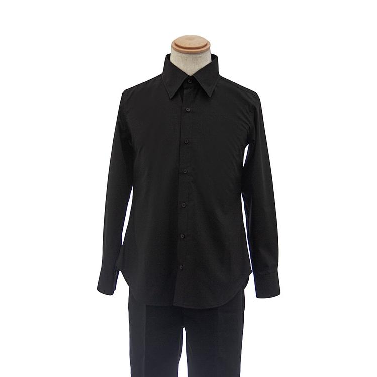 あや様ブラックシャツ カラーワイシャツ【黒 ブラック】【S〜LL】コスプレ 衣装 シャツ