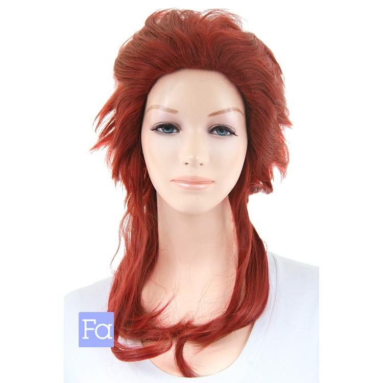 ウィッグ オールバック 「レンガレッド」「ウィッグネット付」 赤 レッド 赤髪 コスプレ ウィッグ 耐熱180℃ (alb-t1449)｜swallowtail-wig