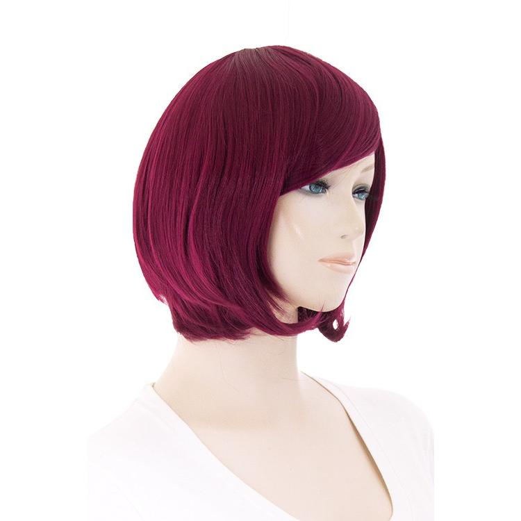 New ウィッグ ショートボブ 赤 ルビーレッド ウィッグネット付 ボブ ショート コスプレウイッグ 耐熱 Bo M118l Materialworldblog Com