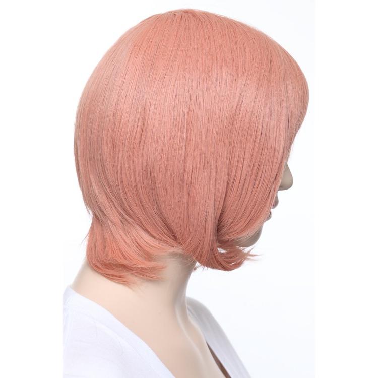 ショートボブ 「サーモンピンク」「ウィッグネット付」コスプレ