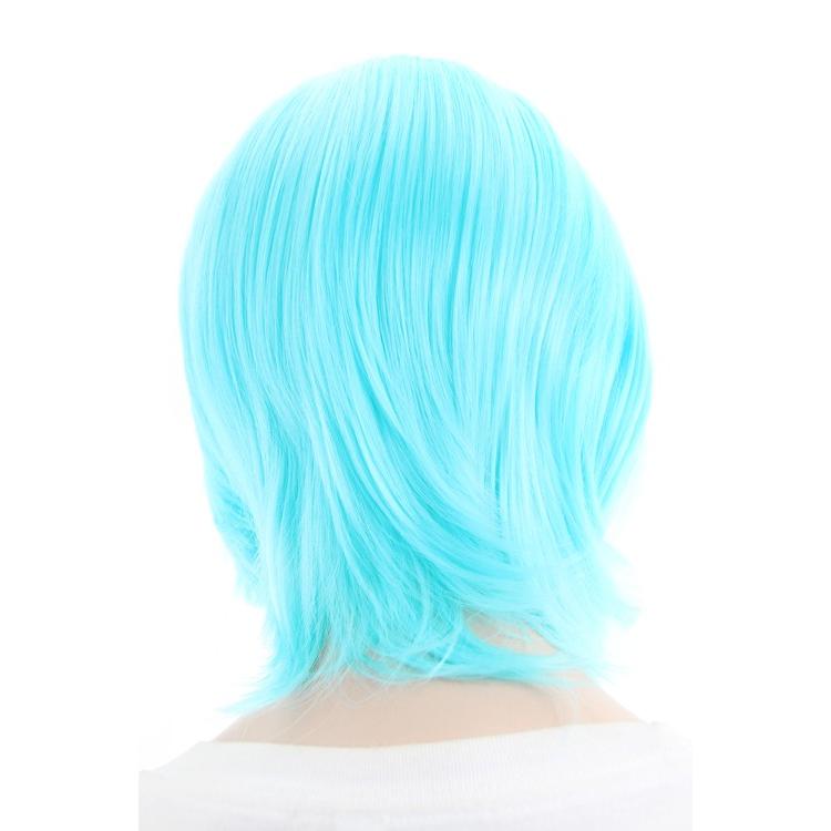 ショートボブ 「スカイブルー」「ウィッグネット付」 水色 コスプレ