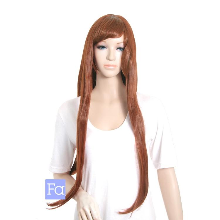 ロングブラウンウィッグ ストレート ロング ストレート 77cm「ココナッツブラウン」「ウィッグネット付