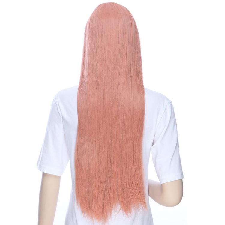 ロングストレート77cm「サーモンピンク」「ウィッグネット付」コスプレ