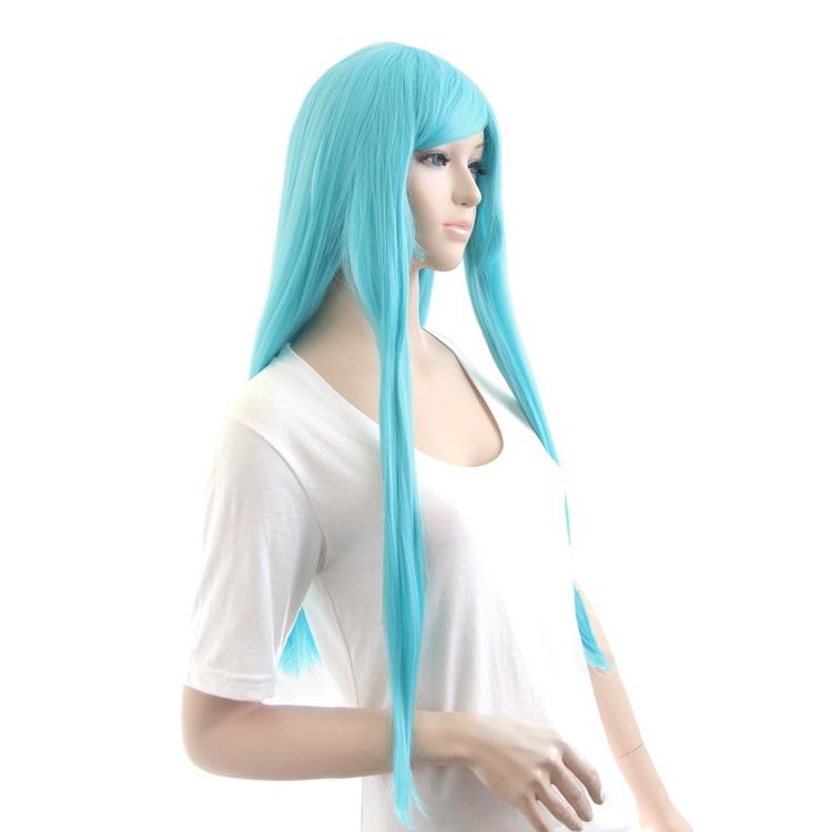 ロングストレート77cm「スカイブルー」「ウィッグネット付