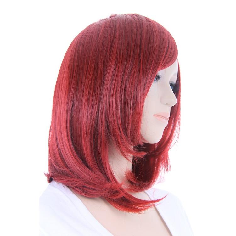 ウィッグ ミディアム 「レンガレッド」「ウィッグネット付」 赤 レッド 赤髪 ミディアムウィッグ 安い コスプレウィッグ 耐熱180℃ (mi-t1449)｜swallowtail-wig｜02