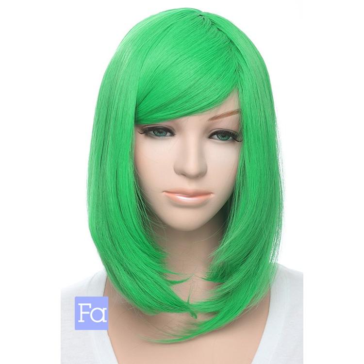ミディアム 「エメラルドグリーン」「ウィッグネット付」 緑 グリーン