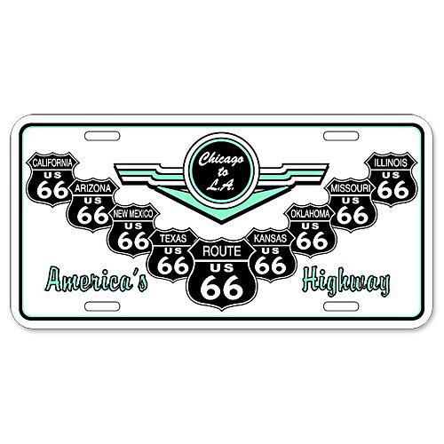 RT 66 （ルート 66） アルミニウム サイン RT.66 LICENSE PLATE SLR66V