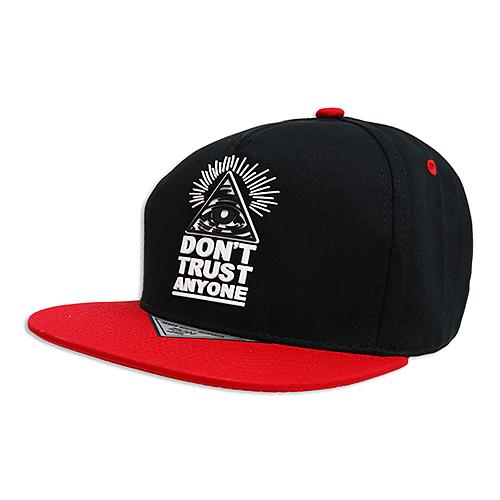 フラット バイザー キャップ DON'T TRUST ANYONE ブラック ＆ レッド AC-CP-SM914-04 |  | 02