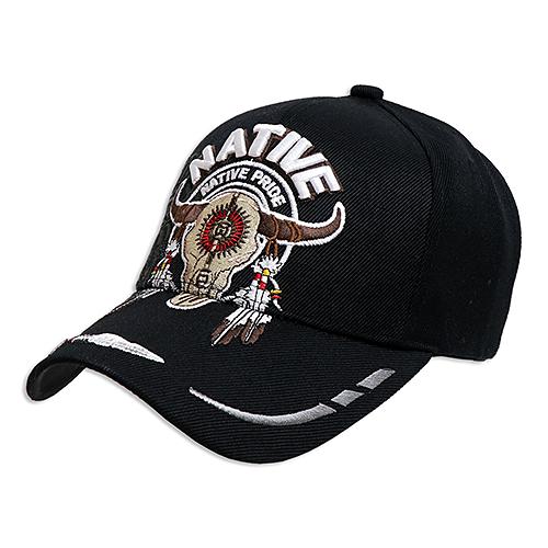 キャップ NATIVE PRIDE COW SKULL ソリッド ブラック AC-CP-VM107-01 |  | 02