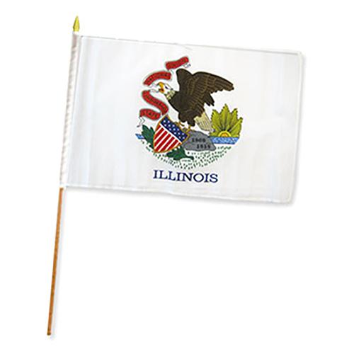12x18 inch スティック フラッグ ILLINOIS F-STI-ILLINOIS | 