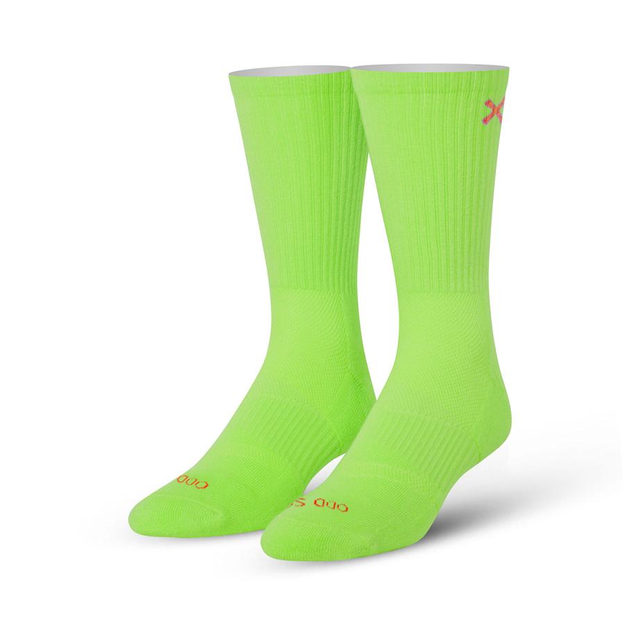 ラージ フィート ソックス NEON GREEN CREW OSBCRWNGR | ODD SOX