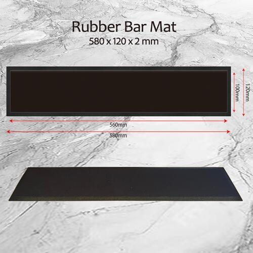 ＜吸水タイプ ラバー バーマット＞　吸水性のある バー マット　 ソリッド ブラック　バーグッズ　580x120x2mm　バーテンダー絶賛の作業性 | 