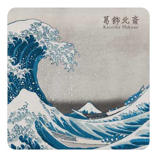【SAKEマット】　北斎 「神奈川沖浪裏」　｜酒器・ボトル対応 吸水マット　酒マット | 