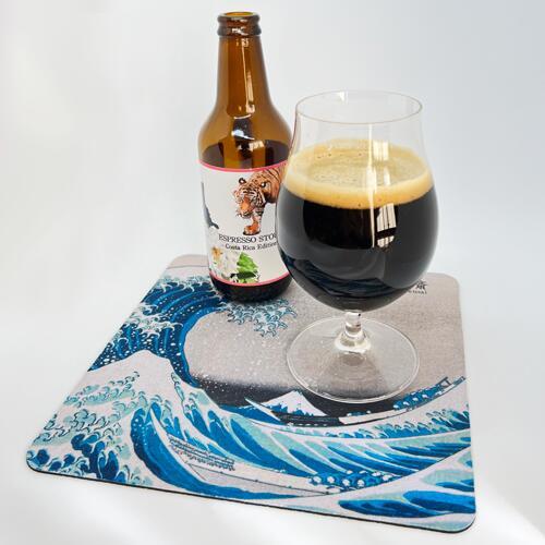 【SAKEマット】　北斎 「神奈川沖浪裏」　｜酒器・ボトル対応 吸水マット　酒マット |  | 03