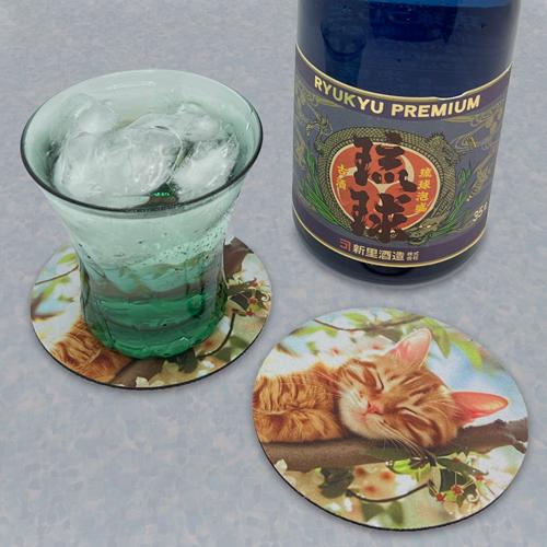 ＜ラバー コースター＞　猫 オン チェリーツリー　吸水タイプコースター |  | 04