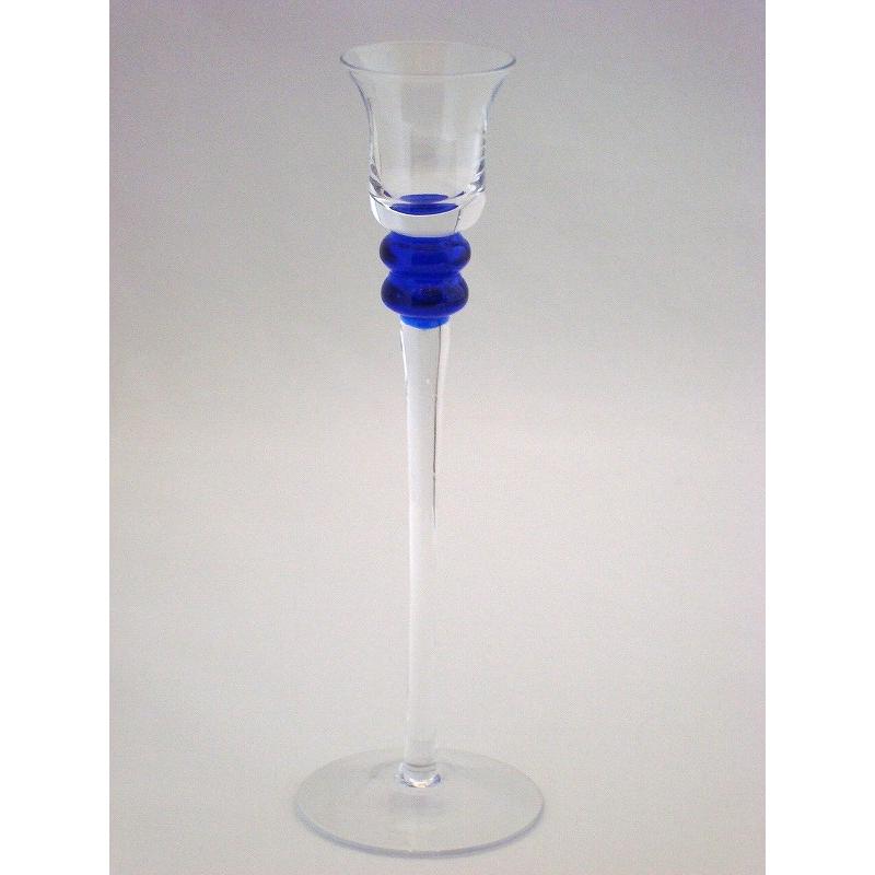 英国ヴィンテェージ ガラス キャンドルホルダー  高さ20.5cm　未使用品　