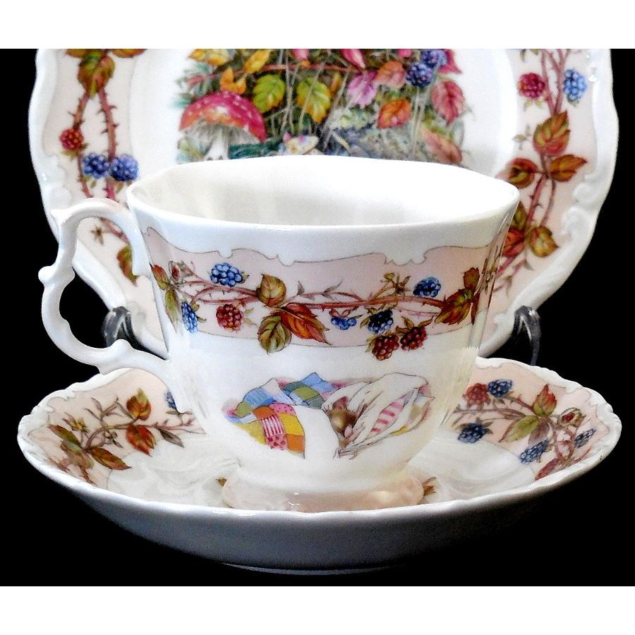 ロイヤルドルトン Royal Doulton　ブランブリーヘッジ オータム カップ＆ソーサー＆プレート トリオ 未使用｜swan-antiques｜04