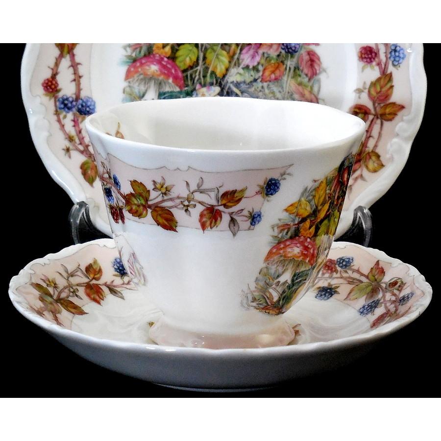 ロイヤルドルトン Royal Doulton　ブランブリーヘッジ オータム カップ＆ソーサー＆プレート トリオ 未使用｜swan-antiques｜06