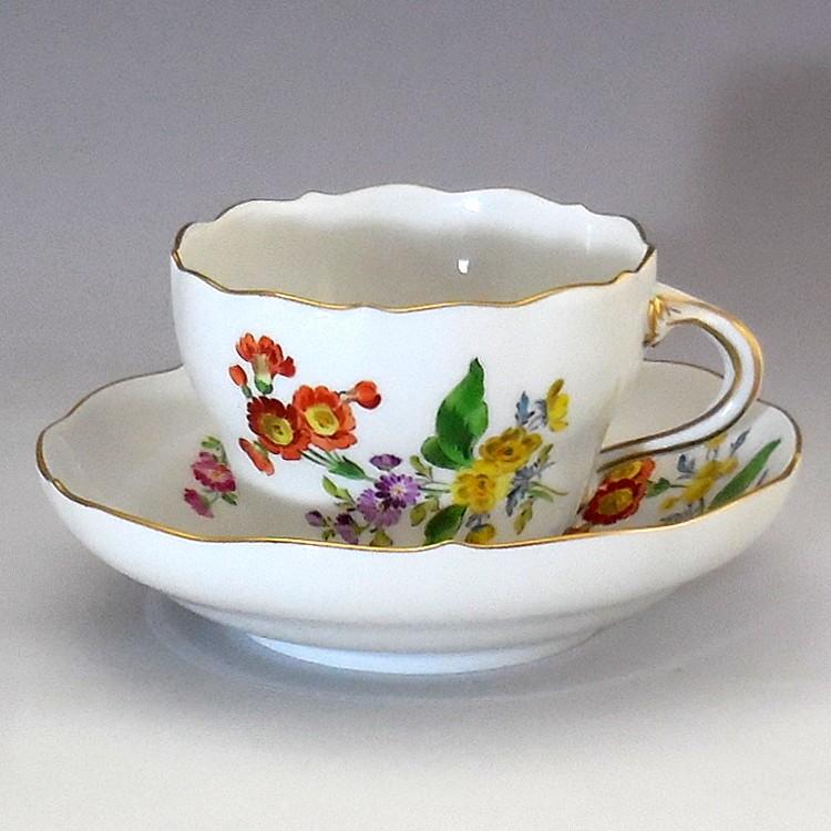 送料無料 マイセン Meissen フラワーシリーズ　カップ＆ソーサー　一級品｜swan-antiques｜02