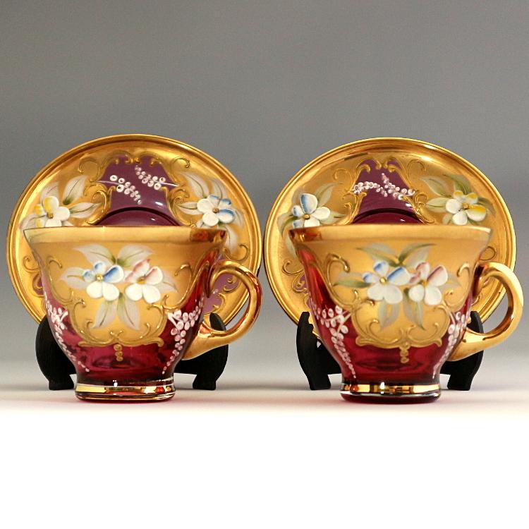 ヴェネチアングラス レッド スワン