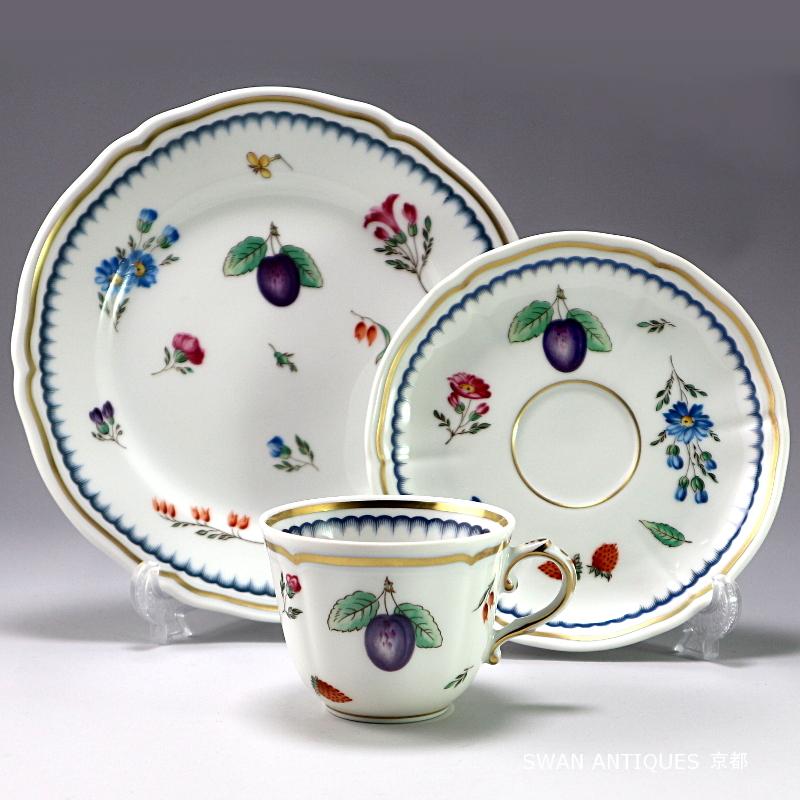 セール価格 リチャードジノリ Richard Ginori イタリアンフルーツ デミタス カップ&ソーサー & 17cm プレート 未使用|swan-antiques|02
