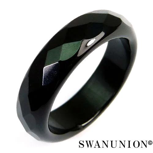 メンズ リング 指輪 シンプル ブラック デザイン 天然石 