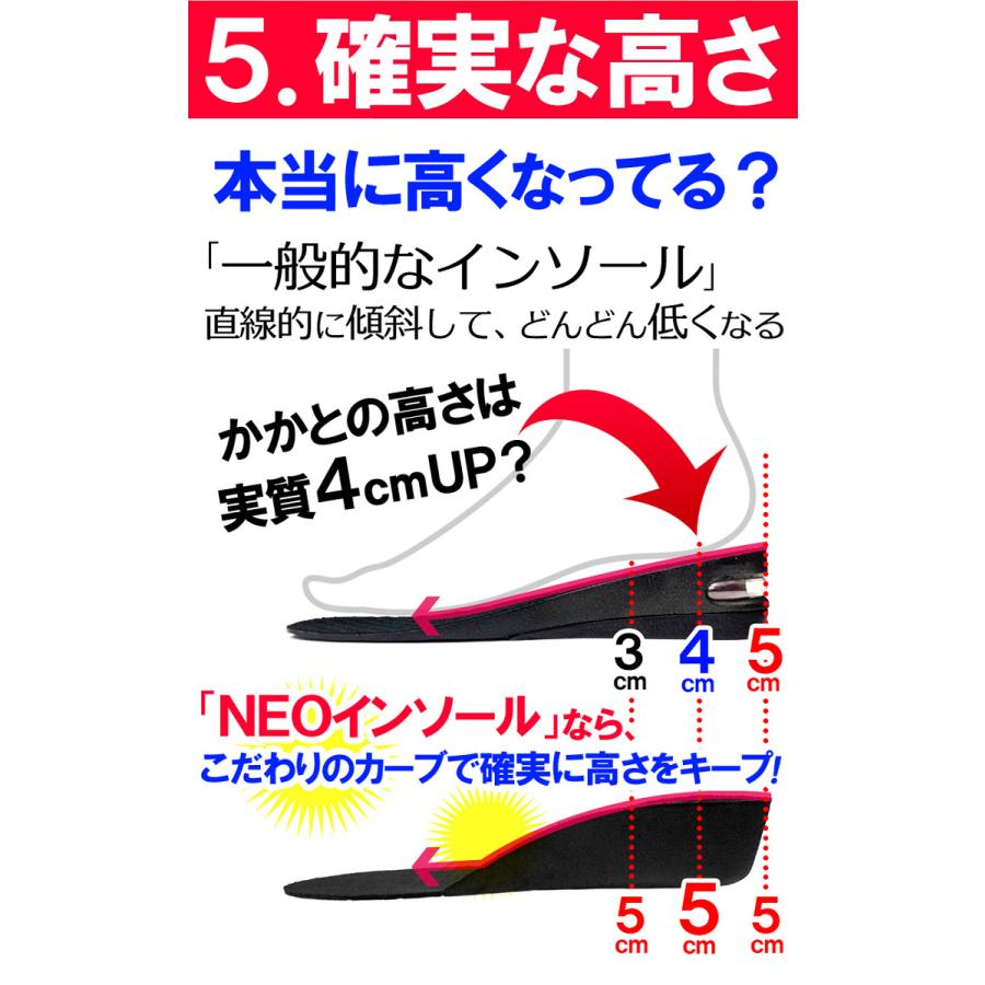 インソール 中敷き シークレットシューズ メンズ レディース キャンバス スニーカー ハイカット 衝撃吸収 ブーツ スポーツ 1cm 2cm 3cm 4cm 5cm 6cm inso1｜swan-hoseki｜10