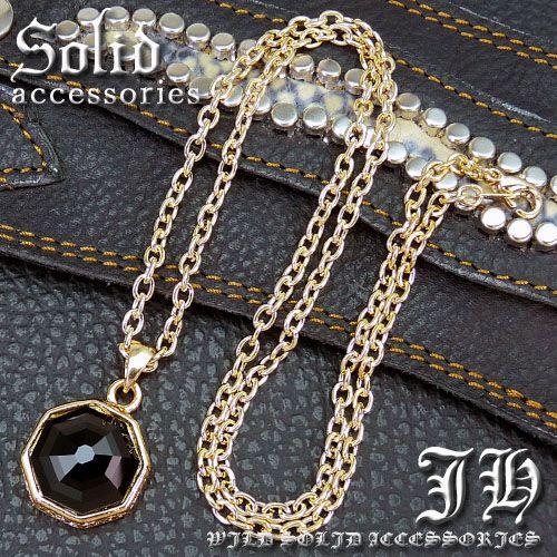 N716 送料無料 本物天然石煌きglassカット オニキス 蔦柄 八角形台座topネックレス ゴールドcolor ブラック おしゃれ 新作 服 夏 夏服 夏物 夏用 N716 スワン宝石 通販 Yahoo ショッピング