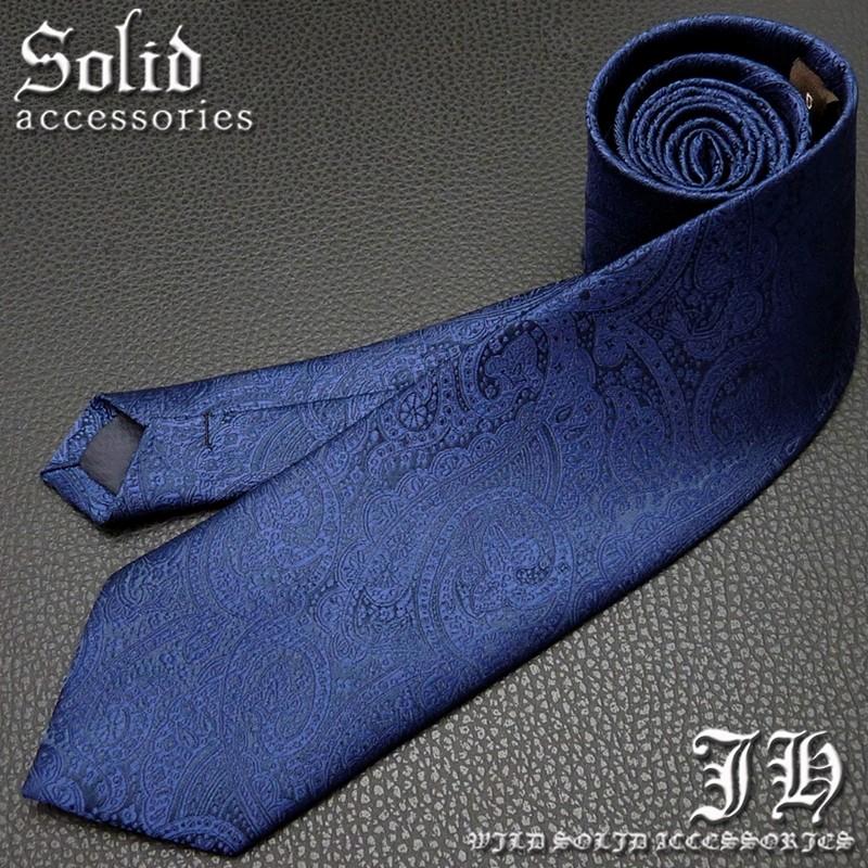 ネクタイ メンズ 幅 7cm ブラック 黒 ブルー 青 ペイズリー ナロータイ