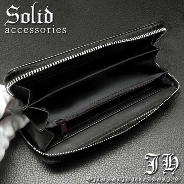 長財布 ラウンドジップ ラウンドファスナー 財布 お洒落 ウォレット 黒