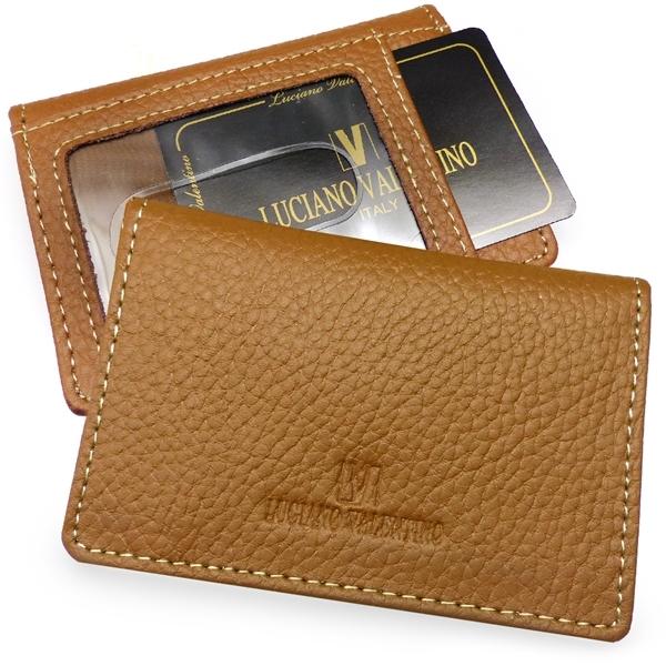 高級本革 パスケース ブランド ルチアーノ バレンチノ Luciano Valentino レディース 定期入れ 人気 皮 薄茶