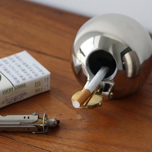 アルミニウムボールアッシュトレイ L サイズ Aluminium Ball Ashtray 灰皿 フタ付 蓋付き 卓上 おしゃれ 吸殻入れ アッシュトレイ ふた付き 喫煙具 卓上灰皿 イ | DETAIL | 01